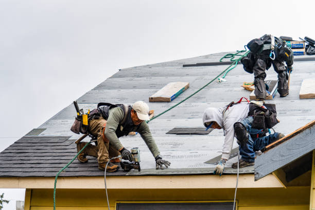 Professional Gutter Installation technician working in Lake Huntington, NY